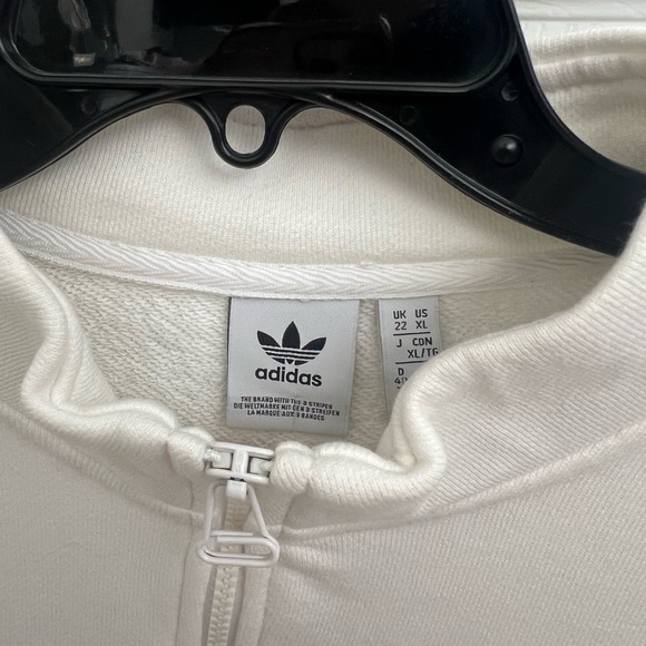 White Adidas Cropped Sweatshirt - Picture 3 of 5